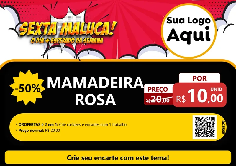 Modelo de Cartaz para Cartaz A4 Horizontal com o tema Sexta Maluca! para Bebês