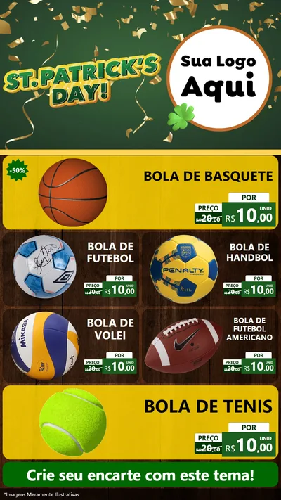Modelo de TV para TV Vertical com o tema St Patriks Day para Artigos Esportivos