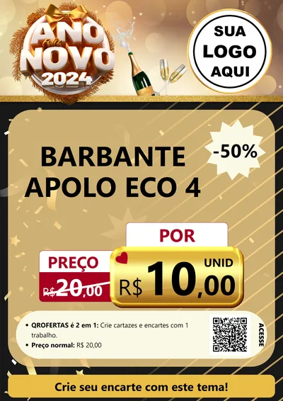 Modelo de Cartaz para Cartaz A4 Vertical com o tema Feliz Ano Novo 2027 para Armarinho e Aviamentos