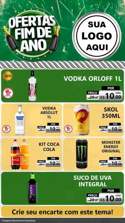 Modelo de TV para TV Vertical com o tema Ofertas Fim de Ano para Distribuidora de bebidas