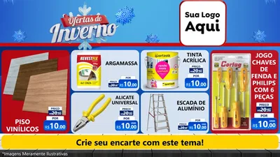 Modelo de TV para TV Horizontal com o tema Ofertas de Inverno para Material para Construção