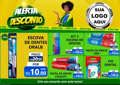 Modelo de Encarte para Encarte A4 Horizontal com o tema Alerta de Desconto para Higiene Pessoal