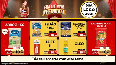 Modelo de TV para TV Horizontal com o tema Fim de Ano Premiado para Supermercado
