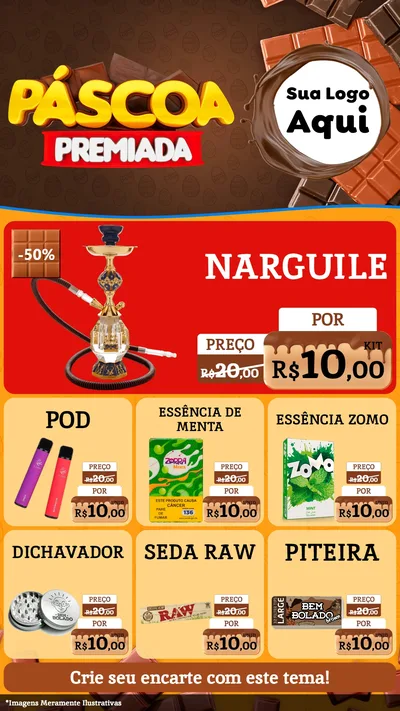 Modelo de Rede Social para Stories com o tema Páscoa Premiada para Tabacaria
