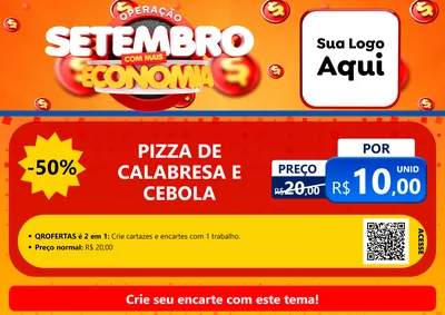 Modelo de Cartaz para Cartaz A4 Horizontal com o tema Operação Setembro Com Muita Economia para Pizzaria