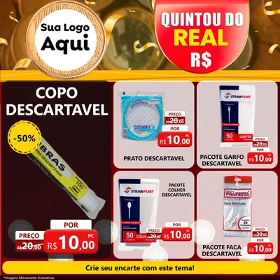 Modelo de Rede Social para Feed Facebook com o tema Quintou do Real para Embalagens