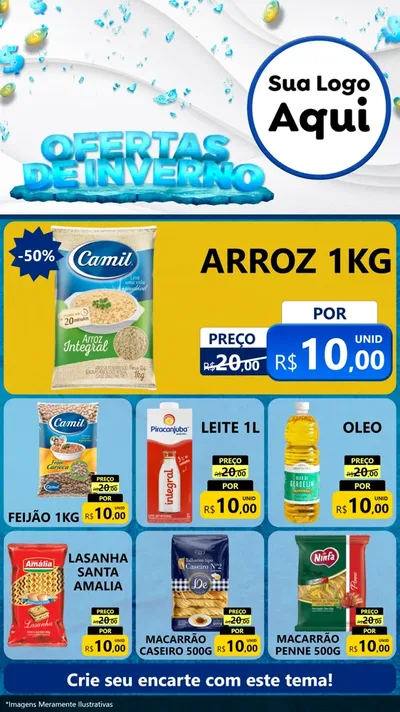 Modelo de Rede Social para Stories com o tema Ofertas de Inverno para Supermercado
