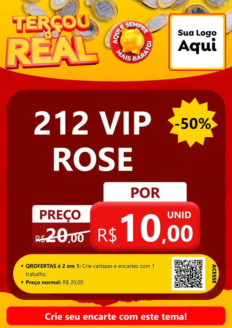 Modelo de Cartaz para Cartaz A4 Vertical com o tema Terçou do Real para Perfumes