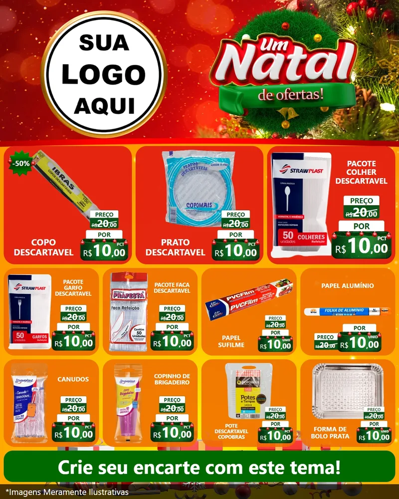 Modelo de Rede Social para Feed Instagram com o tema Um Natal de Ofertas para Embalagens
