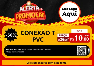 Modelo de Cartaz para Cartaz A4 Horizontal com o tema Alerta de Promoção para Tubos e conexões