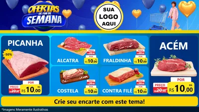 Modelo de TV para TV Horizontal com o tema Ofertas de Fim de Semana para Açougue