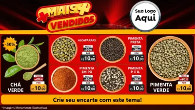 Modelo de TV para TV Horizontal com o tema Mais Vendidos para Produtos Naturais