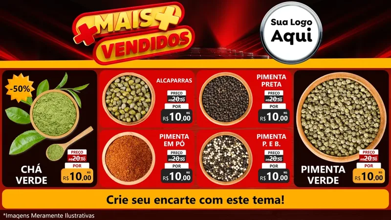 Modelo de TV para TV Horizontal com o tema Mais Vendidos para Produtos Naturais