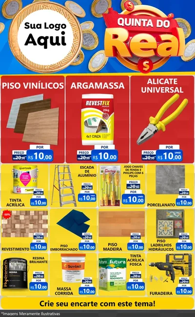 Modelo de Encarte para Encarte Grande com o tema Quinta do Real para Material para Construção