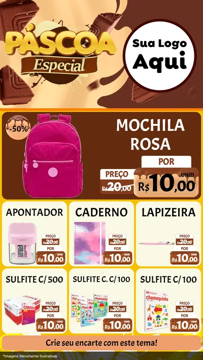 Modelo de Rede Social para Stories com o tema Páscoa Especial para Papelaria
