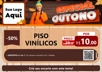 Modelo de Cartaz para Cartaz A4 Horizontal com o tema Especial Outono para Material para Construção