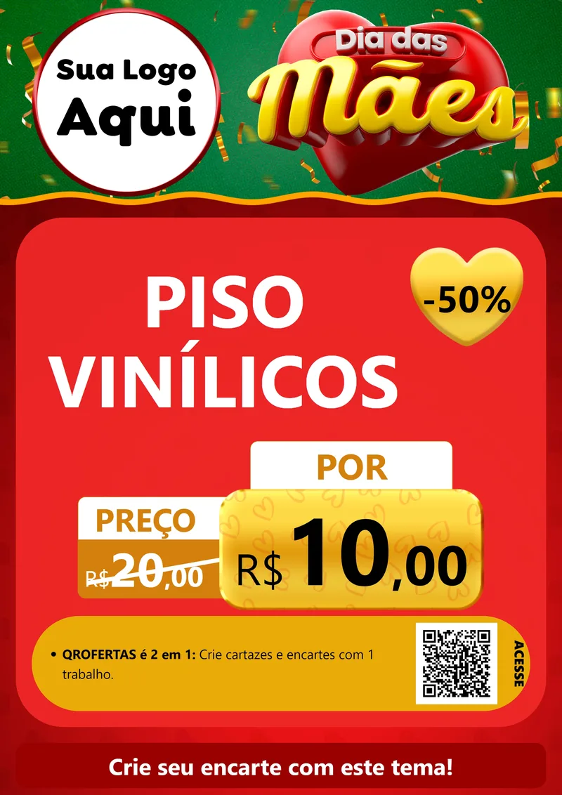Modelo de Cartaz para Cartaz A4 Vertical com o tema Dia das Mães para Material para Construção