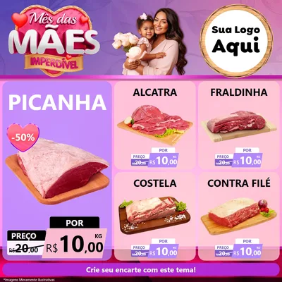 Modelo de Rede Social para Feed Facebook com o tema Mês das Mães Imperdível para Açougue