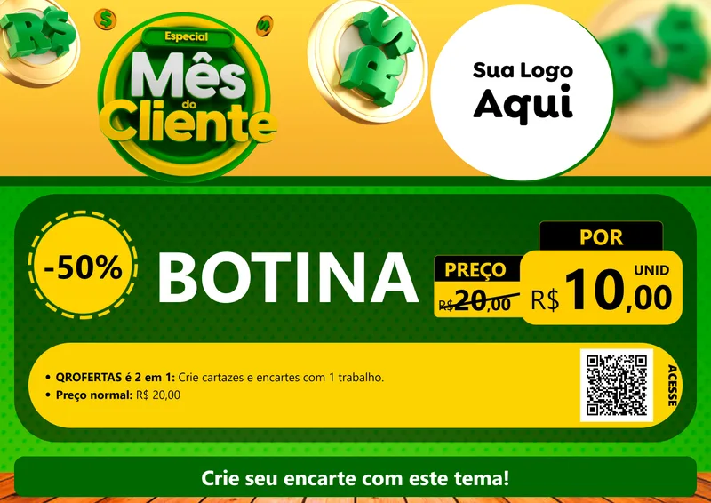 Modelo de Cartaz para Cartaz A4 Horizontal com o tema Especial Mês do Cliente para Agropecuária