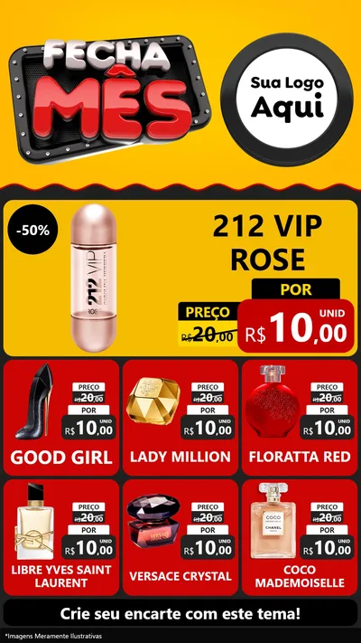 Modelo de Rede Social para Stories com o tema Fecha Mês para Perfumes