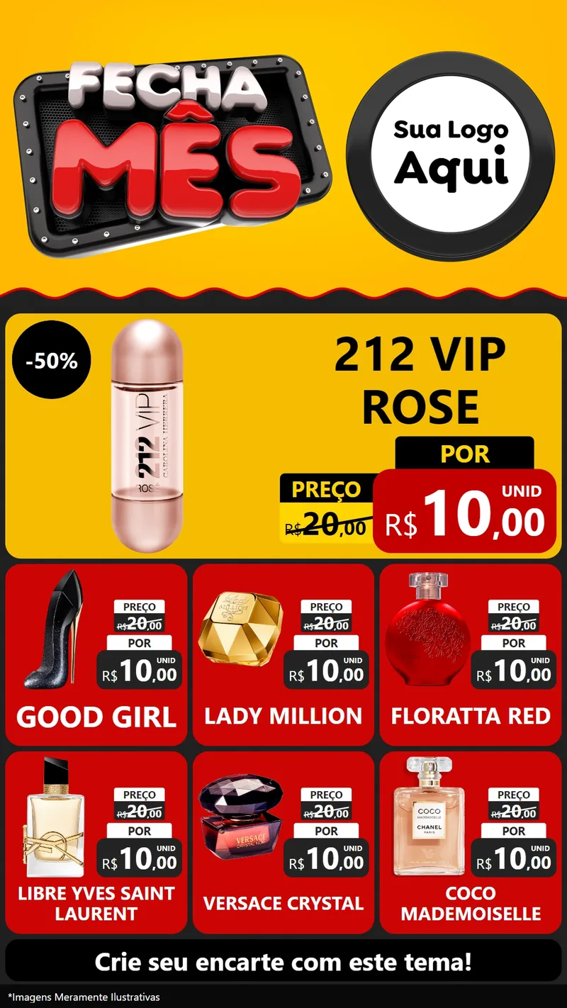 Modelo de Rede Social para Stories com o tema Fecha Mês para Perfumes