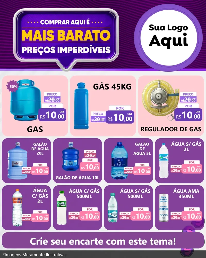 Modelo de Rede Social para Feed Instagram com o tema Mais Barato para Água e gás