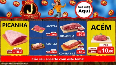 Modelo de TV para TV Horizontal com o tema Dia J - O Dia Mais Barato Do Mês para Açougue