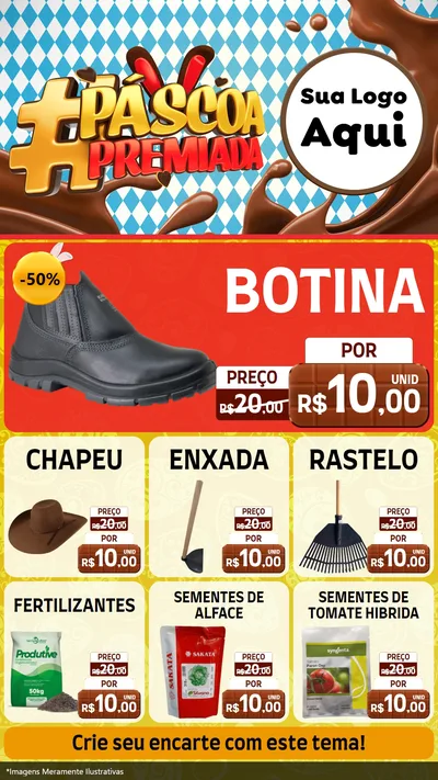 Modelo de Rede Social para Stories com o tema Páscoa Premiada para Agropecuária