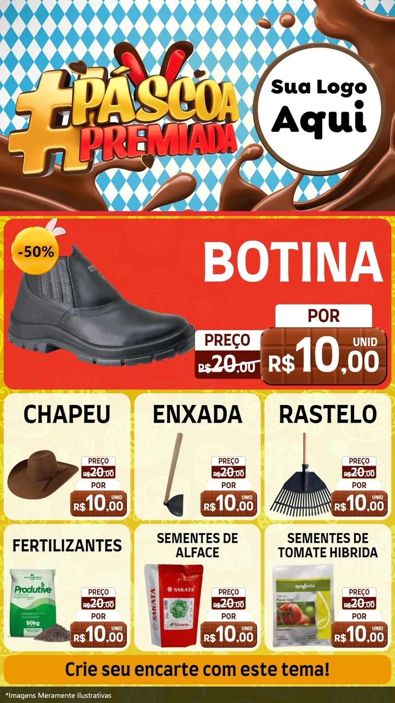 Modelo de Rede Social para Stories com o tema Páscoa Premiada para Agropecuária