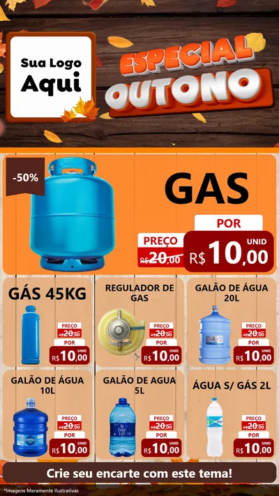 Modelo de Rede Social para Stories com o tema Especial Outono para Água e gás