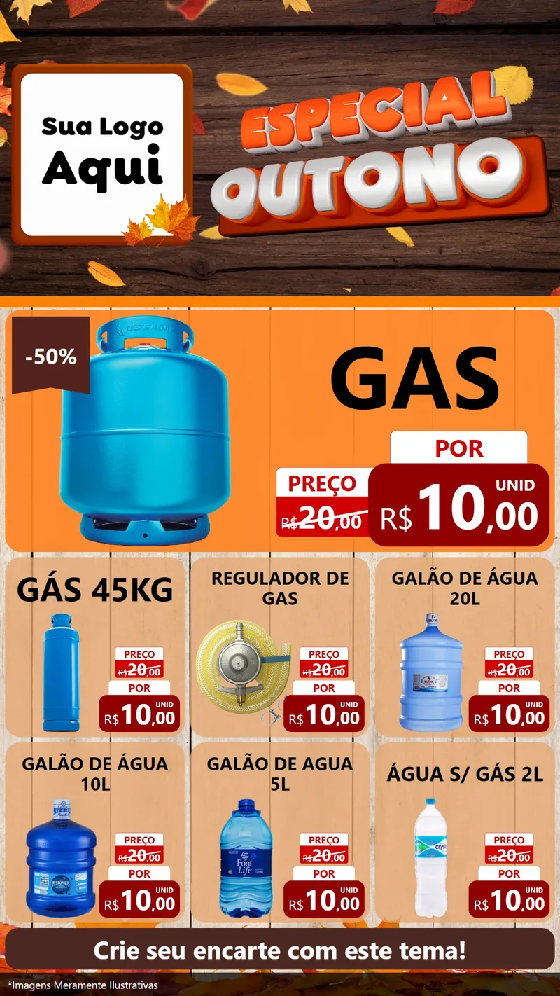 Modelo de Rede Social para Stories com o tema Especial Outono para Água e gás