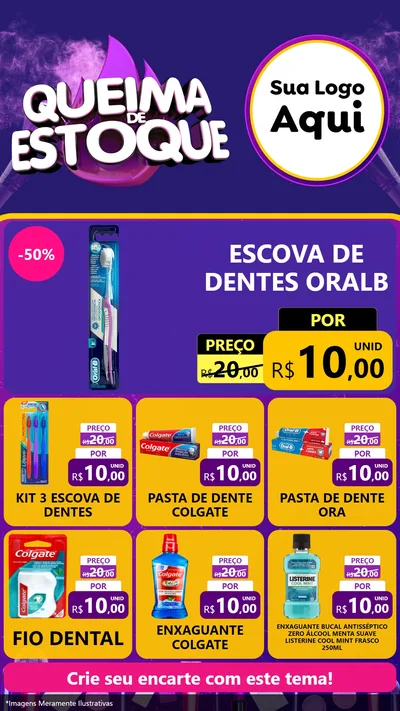 Modelo de Rede Social para Stories com o tema Queima de Estoque para Higiene Pessoal