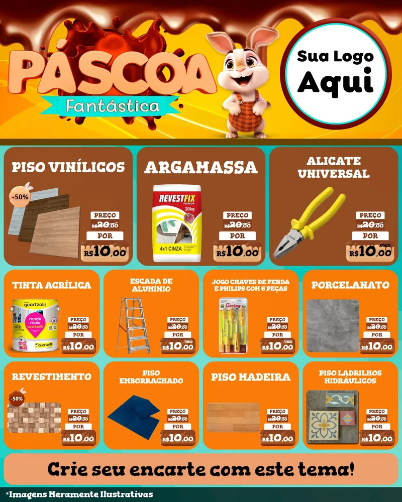 Modelo de Rede Social para Feed Instagram com o tema Páscoa Fantástica para Material para Construção