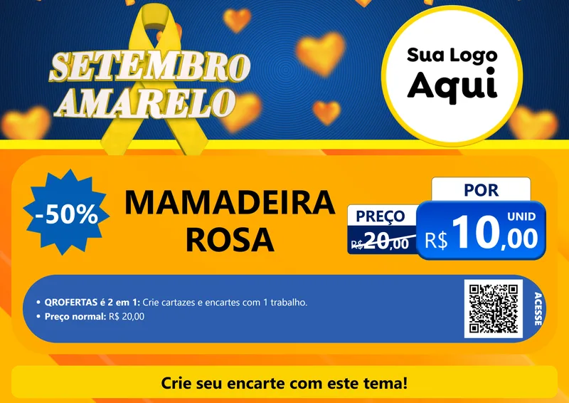Modelo de Cartaz para Cartaz A4 Horizontal com o tema Setembro Amarelo para Bebês