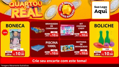 Modelo de TV para TV Horizontal com o tema Quartou do Real para Brinquedos