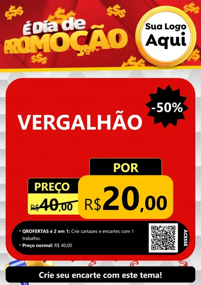 Modelo de Cartaz para Cartaz A4 Vertical com o tema É Dia De Promoção para Ferragens
