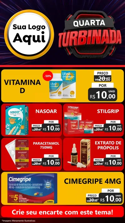 Modelo de TV para TV Vertical com o tema Quarta Turbinada para Farmácia