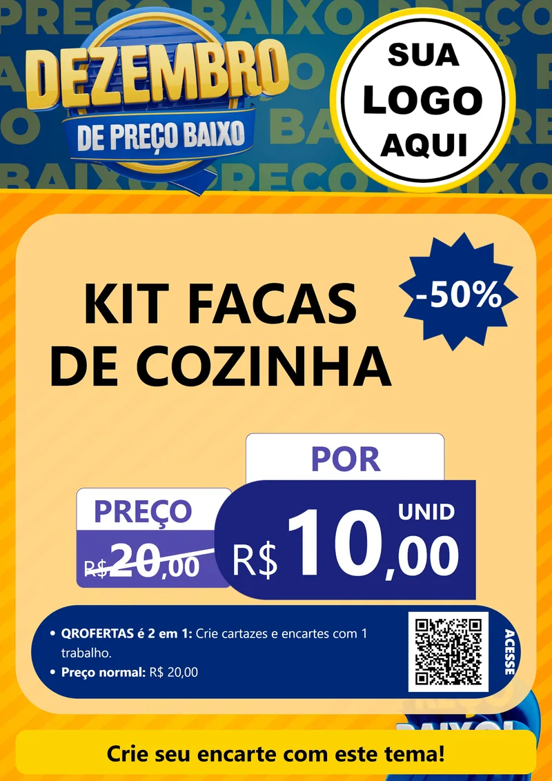 Modelo de Cartaz para Cartaz A4 Vertical com o tema Dezembro de Preço Baixo para Utilidades Domésticas