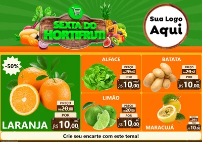 Modelo de Encarte para Encarte A4 Horizontal com o tema Sexta do Hortifrúti para Hortifrúti