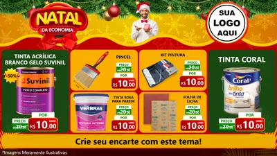 Modelo de TV para TV Horizontal com o tema Natal da Economia para Tintas e Ferramentas