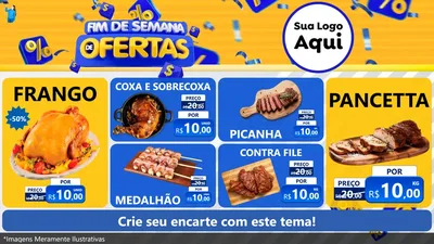 Modelo de TV para TV Horizontal com o tema Fim de Semana de Ofertas para Assados