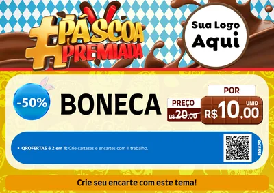 Modelo de Cartaz para Cartaz A4 Horizontal com o tema Páscoa Premiada para Brinquedos