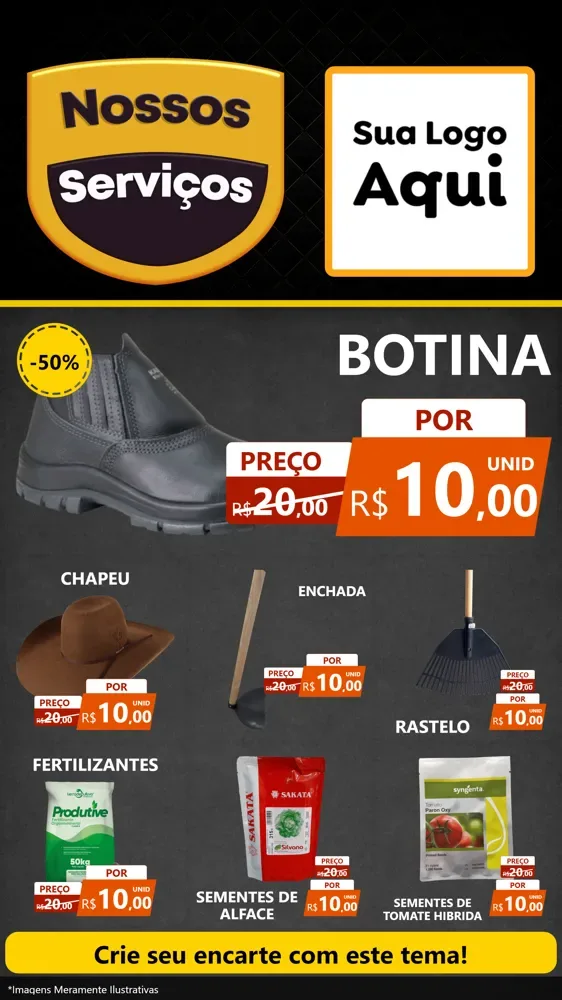 Modelo de Rede Social para Stories com o tema Nossos Serviços para Agropecuária