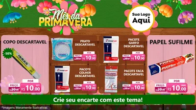 Modelo de TV para TV Horizontal com o tema Mês da Primavera para Embalagens