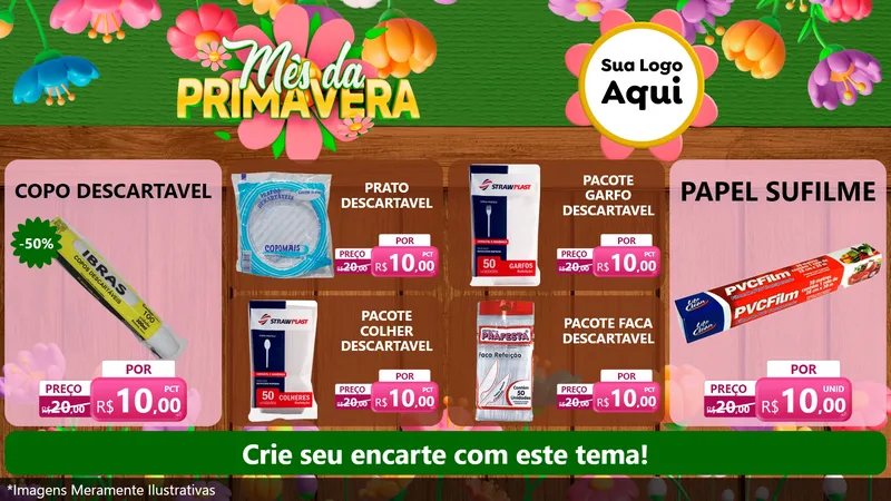 Modelo de TV para TV Horizontal com o tema Mês da Primavera para Embalagens