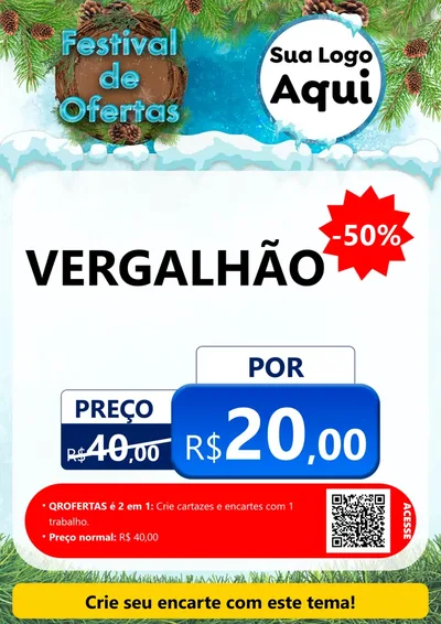 Modelo de Cartaz para Cartaz A4 Vertical com o tema Festival de Ofertas - Inverno para Ferragens