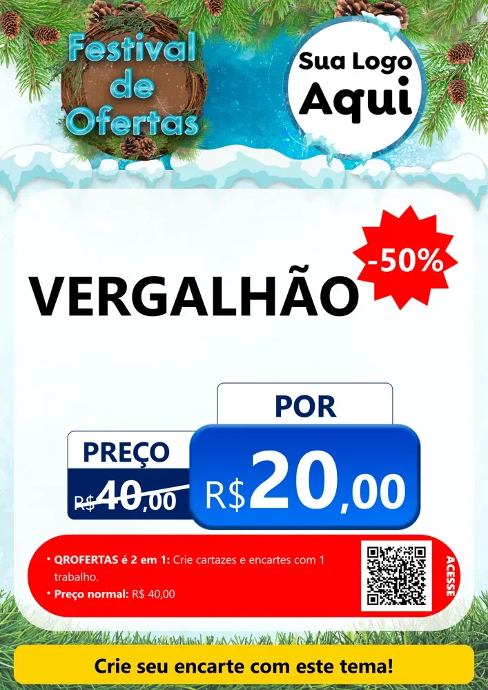 Modelo de Cartaz para Cartaz A4 Vertical com o tema Festival de Ofertas - Inverno para Ferragens