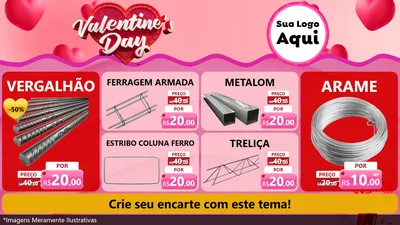 Modelo de TV para TV Horizontal com o tema Valentine's Day para Ferragens