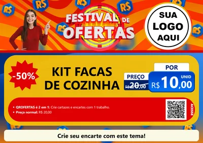 Modelo de Cartaz para Cartaz A4 Horizontal com o tema Festival de Ofertas para Utilidades Domésticas