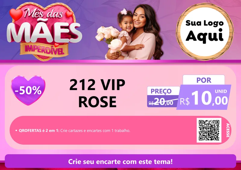Modelo de Cartaz para Cartaz A4 Horizontal com o tema Mês das Mães Imperdível para Perfumes